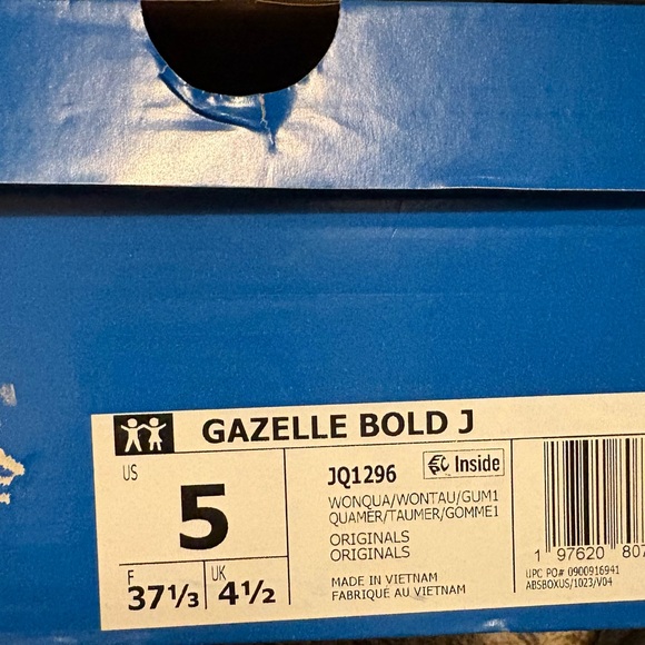 adidas Gazelle Platform Sneaker in Pale Pink with Gum Sole - Picture 3 of 4